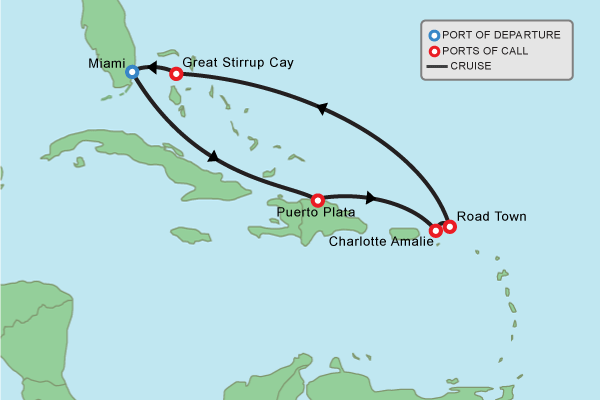 Cruise itinerary map